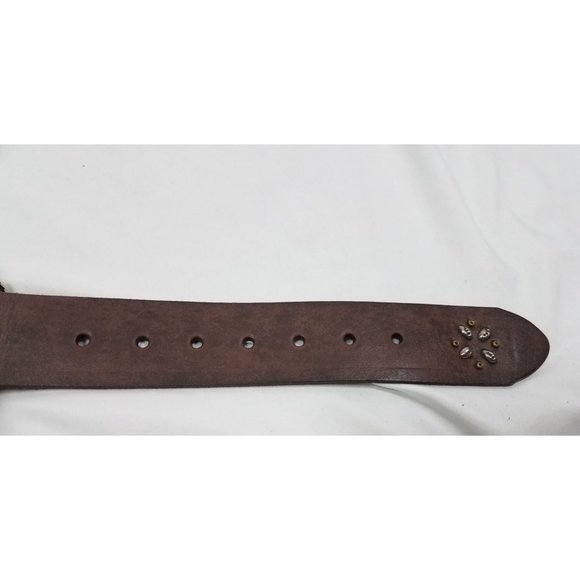 Bill Adler Design Women\'s Sz. L Brown & Bronze Leather Studded Western Belt NWT main image 4